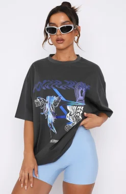 Shirts & Blouses | White Fox Boutique Enter The Dream Oversized Tee Charcoal grey