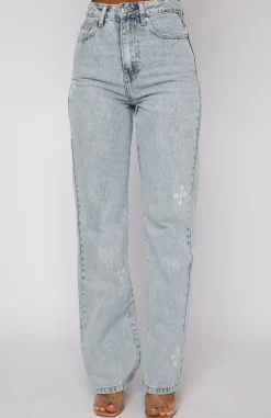 Denim | White Fox Boutique Escape Reality Jeans Washed Print blue