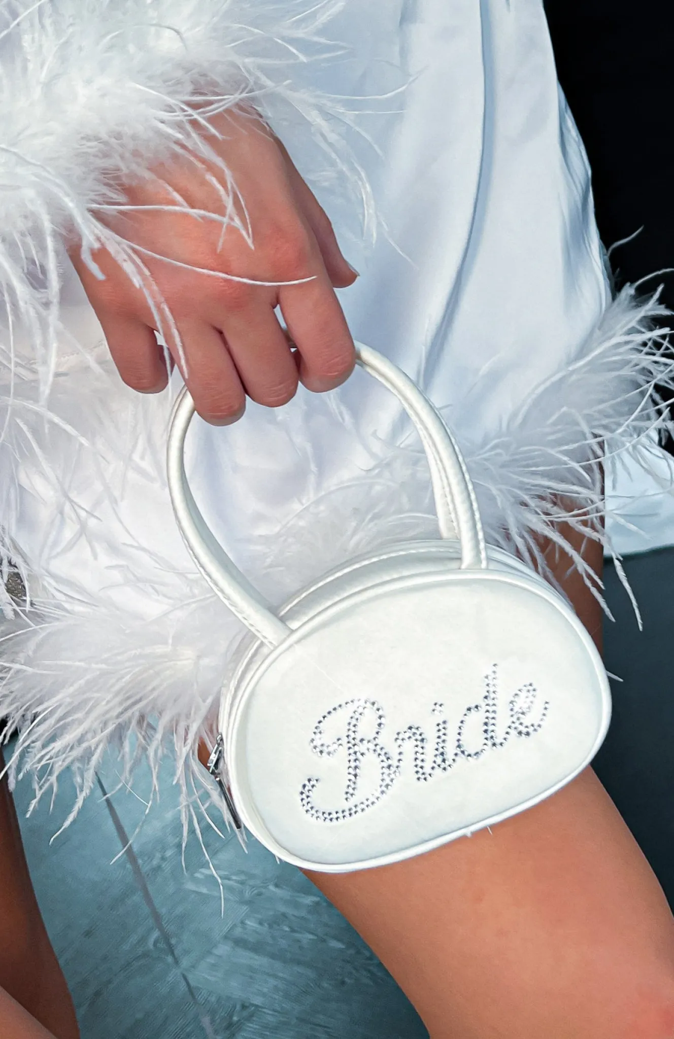 Bags | White Fox Boutique Eternity Bride Diamante Bag white