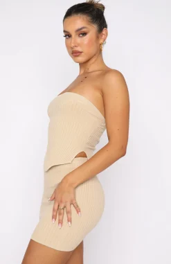 Shirts & Blouses | White Fox Boutique Fair And Square Knitted Bustier Oatmeal nude