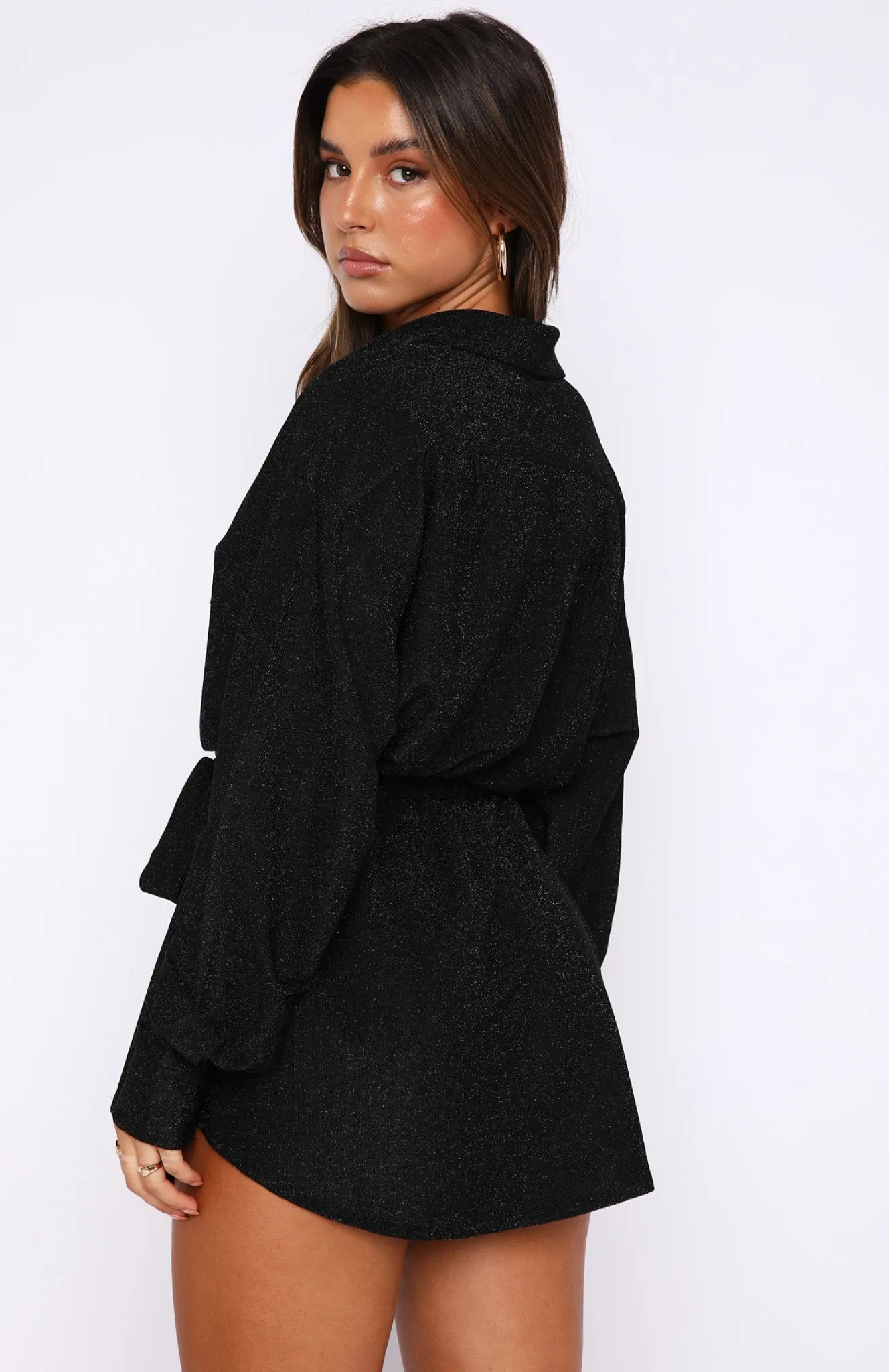 Long Sleeve Dresses | White Fox Boutique Falling In Love Shirt Dress black