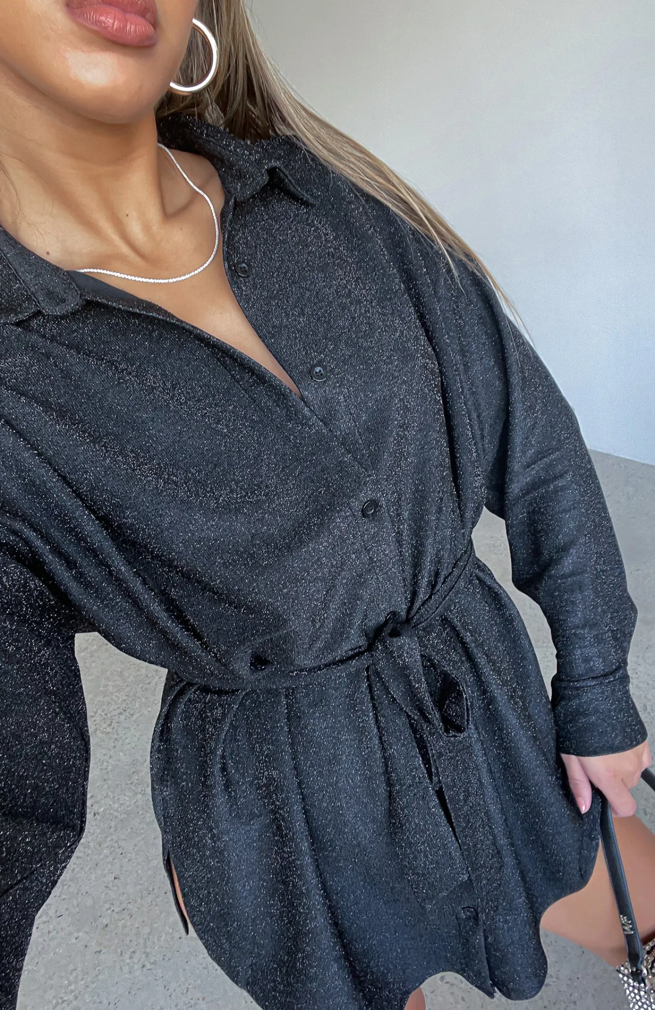 Long Sleeve Dresses | White Fox Boutique Falling In Love Shirt Dress black