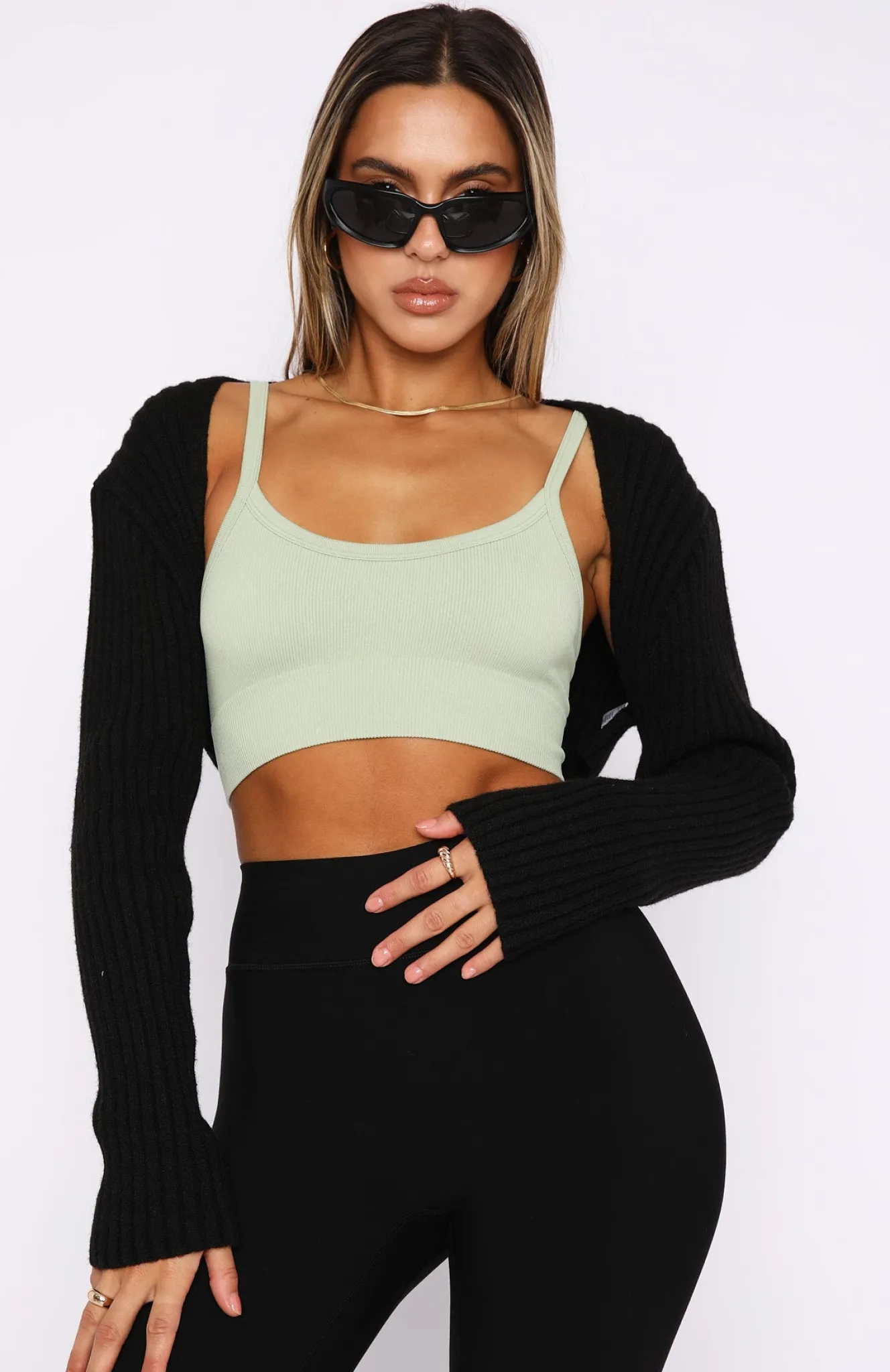 Shirts & Blouses | White Fox Boutique Fancy That Seamless Crop Sage green