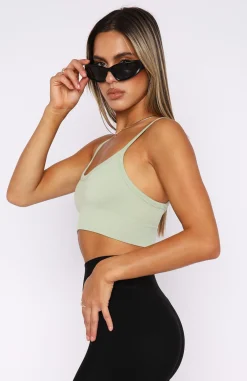 Shirts & Blouses | White Fox Boutique Fancy That Seamless Crop Sage green
