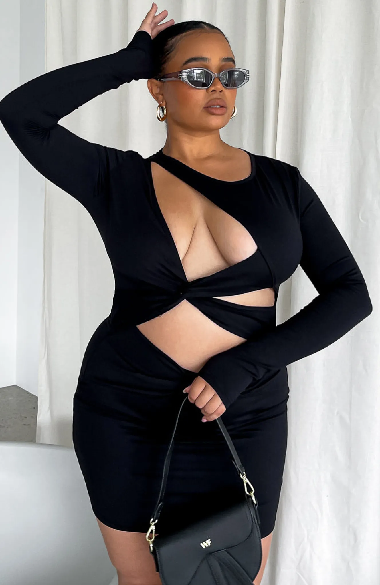 Long Sleeve Dresses | White Fox Boutique Feel The Movement Long Sleeve Mini Dress black
