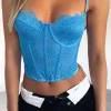 Shirts & Blouses | White Fox Boutique Feel The Passion Lace Bustier blue