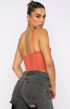 Shirts & Blouses | White Fox Boutique Feel The Passion Lace Bustier Burnt orange