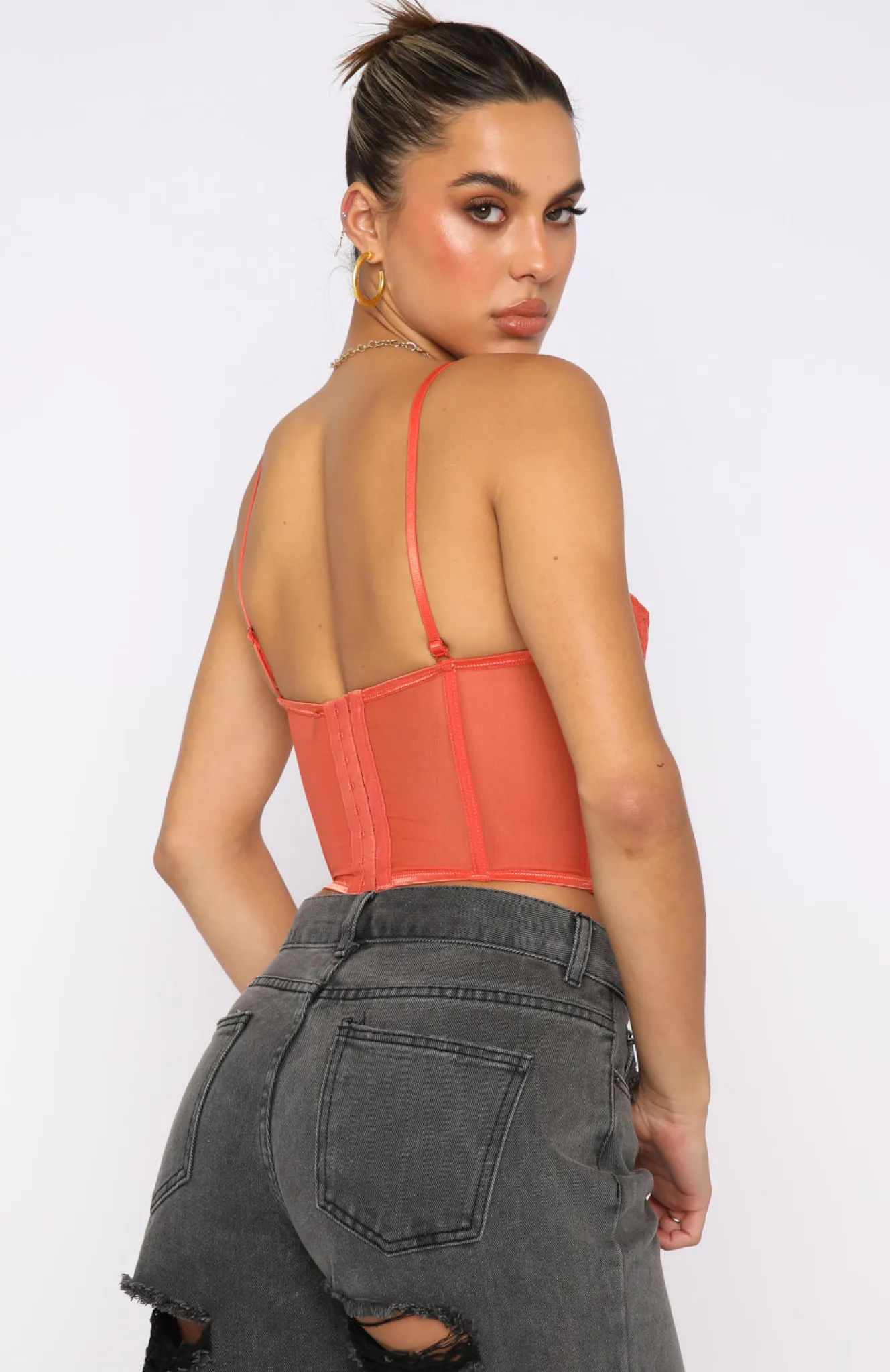Shirts & Blouses | White Fox Boutique Feel The Passion Lace Bustier Burnt orange