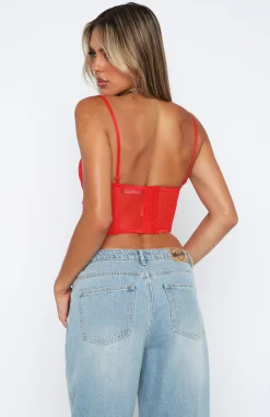 Shirts & Blouses | White Fox Boutique Feel The Passion Lace Bustier red