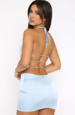 Shirts & Blouses | White Fox Boutique Feeling My Best Satin Crop blue