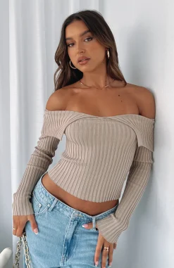 Shirts & Blouses | White Fox Boutique Feeling Risky Long Sleeve Knit Top Oat brown