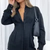 Restocked | White Fox Boutique Feels Like A Holiday Shirt Dress black