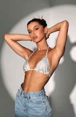 Shirts & Blouses | White Fox Boutique Fierceful Crop silver