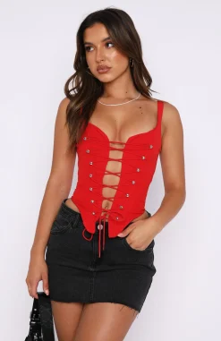 Shirts & Blouses | White Fox Boutique Fire In Her Eyes Bustier red