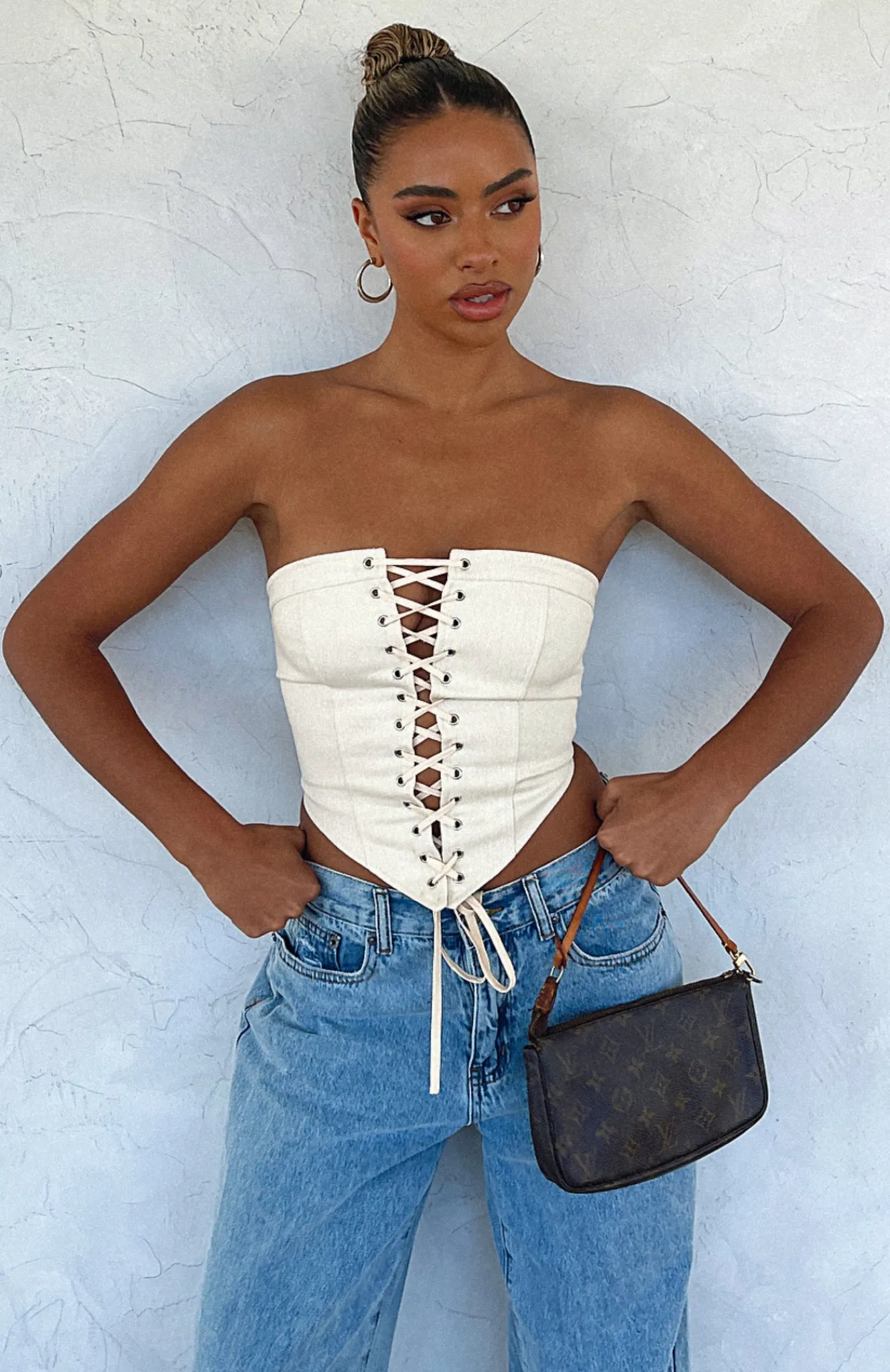 Shirts & Blouses | White Fox Boutique First Take Strapless Corset Beige nude