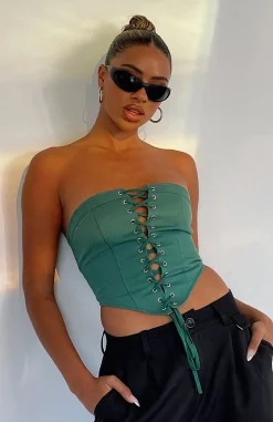 Shirts & Blouses | White Fox Boutique First Take Strapless Corset Fern green