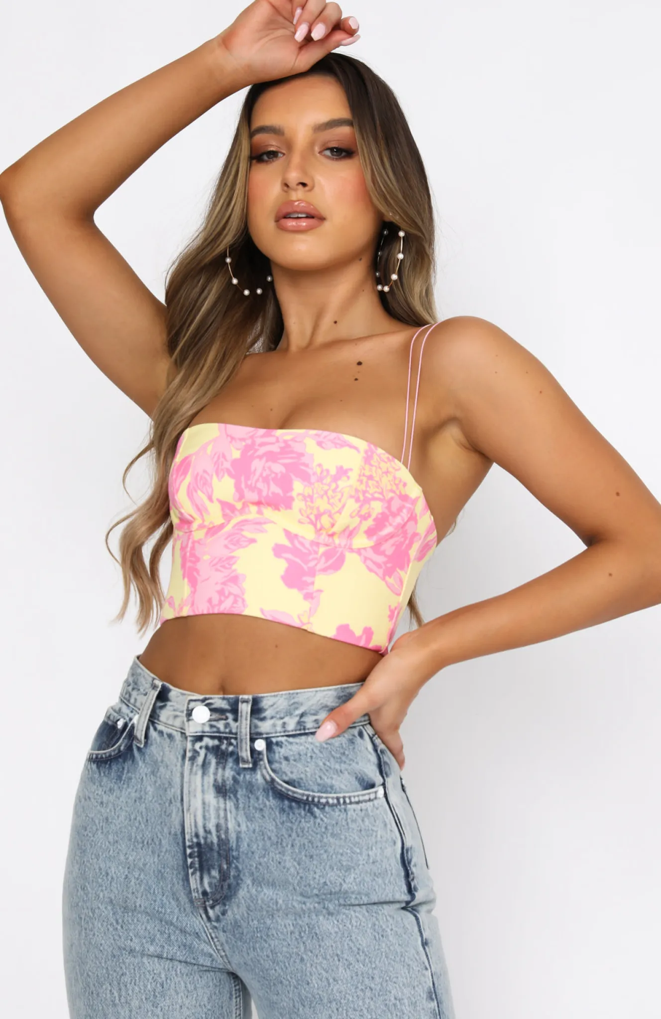 Shirts & Blouses | White Fox Boutique Follow You Anywhere Crop Summer Blossom multi