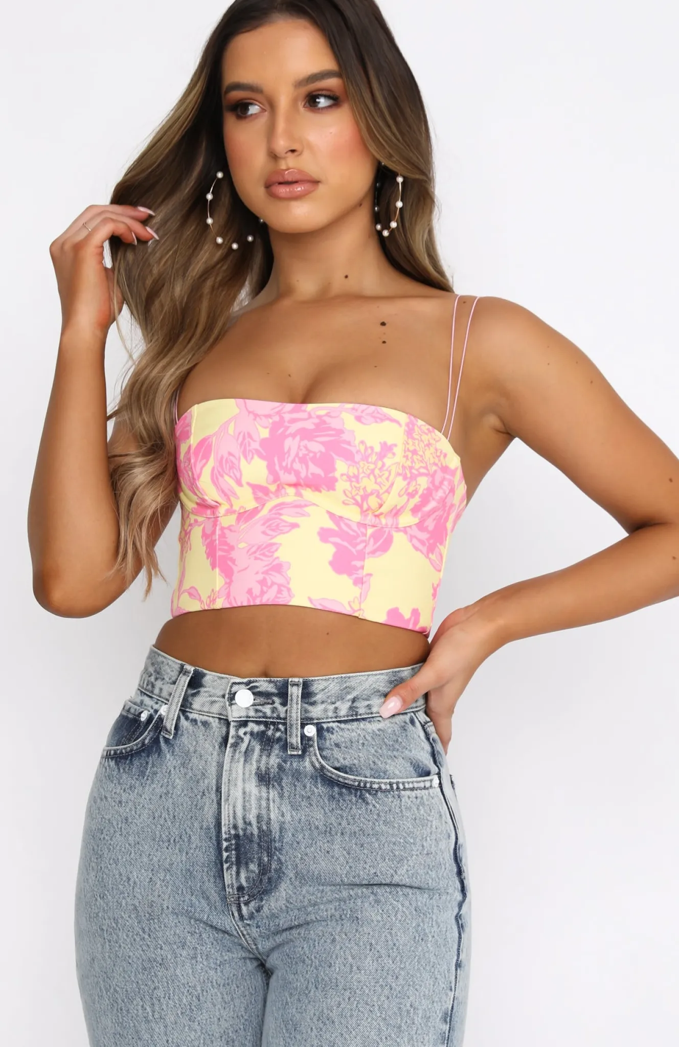 Shirts & Blouses | White Fox Boutique Follow You Anywhere Crop Summer Blossom multi
