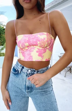 Shirts & Blouses | White Fox Boutique Follow You Anywhere Crop Summer Blossom multi