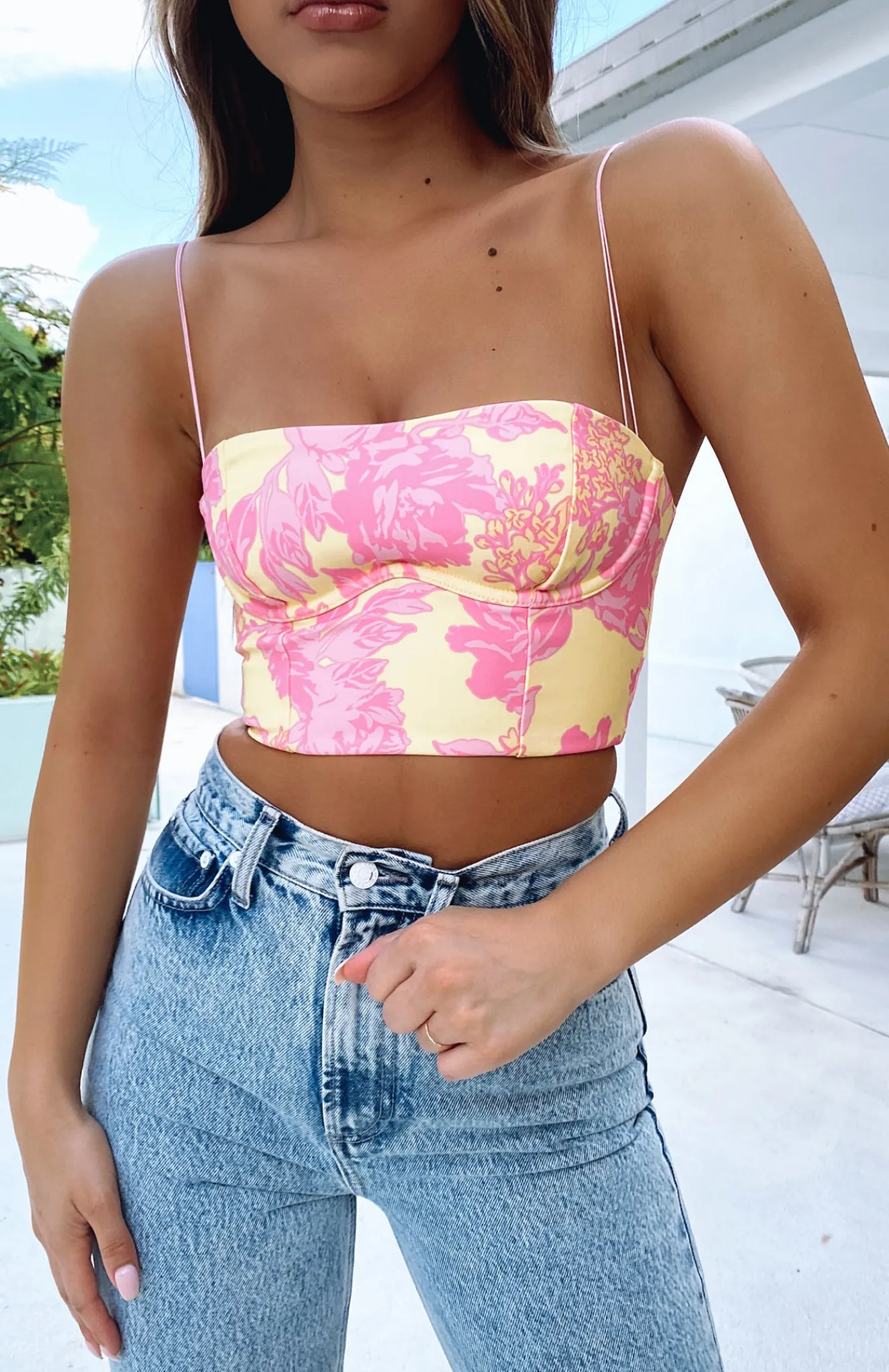 Shirts & Blouses | White Fox Boutique Follow You Anywhere Crop Summer Blossom multi