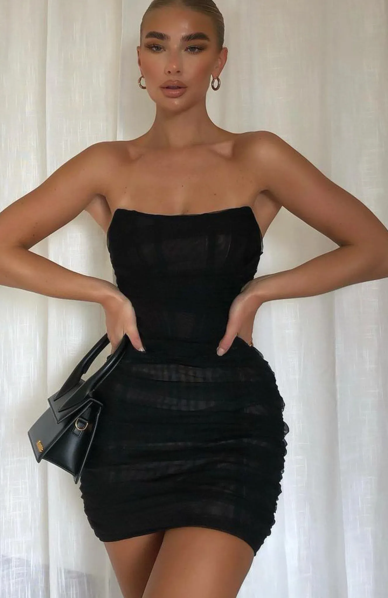 Restocked | White Fox Boutique For The Night Mini Dress black