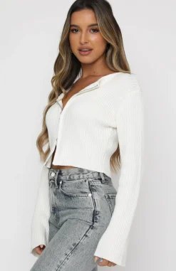 Shirts & Blouses | White Fox Boutique From The Heart Long Sleeve Knit Crop white