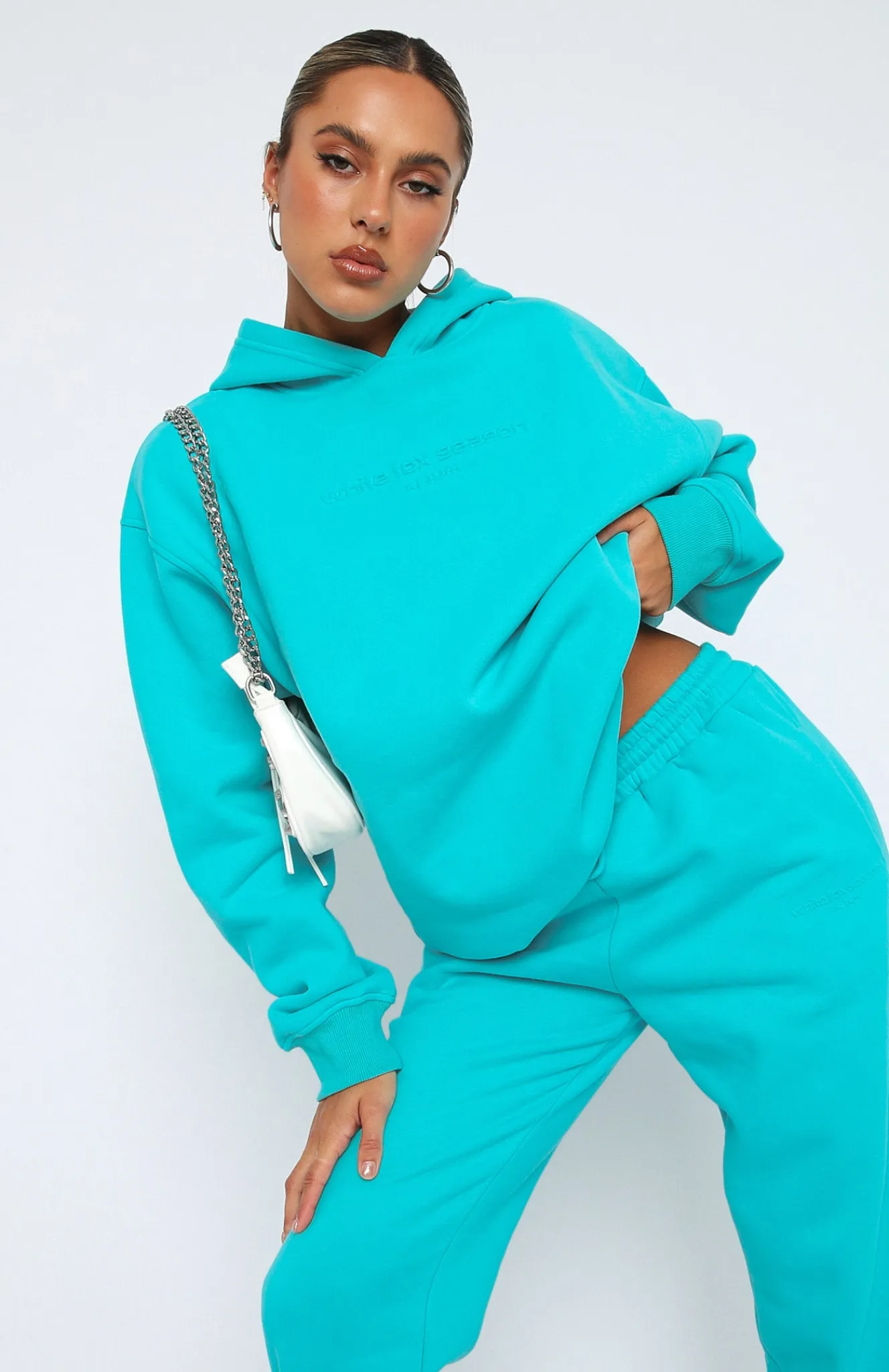 Jackets & Blazers | White Fox Boutique Future Forward Oversized Hoodie Arctic blue