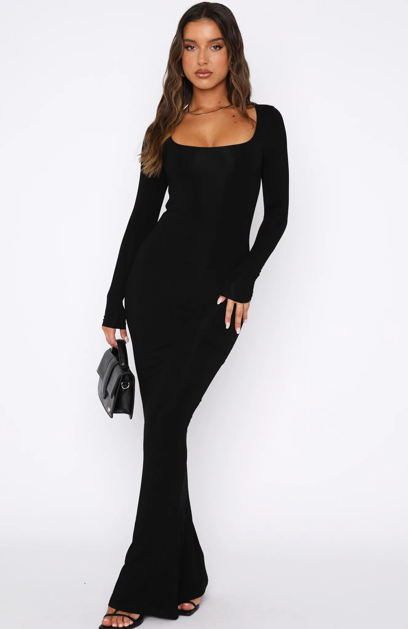 Formal Dresses | White Fox Boutique Get My Attention Long Sleeve Maxi Dress black