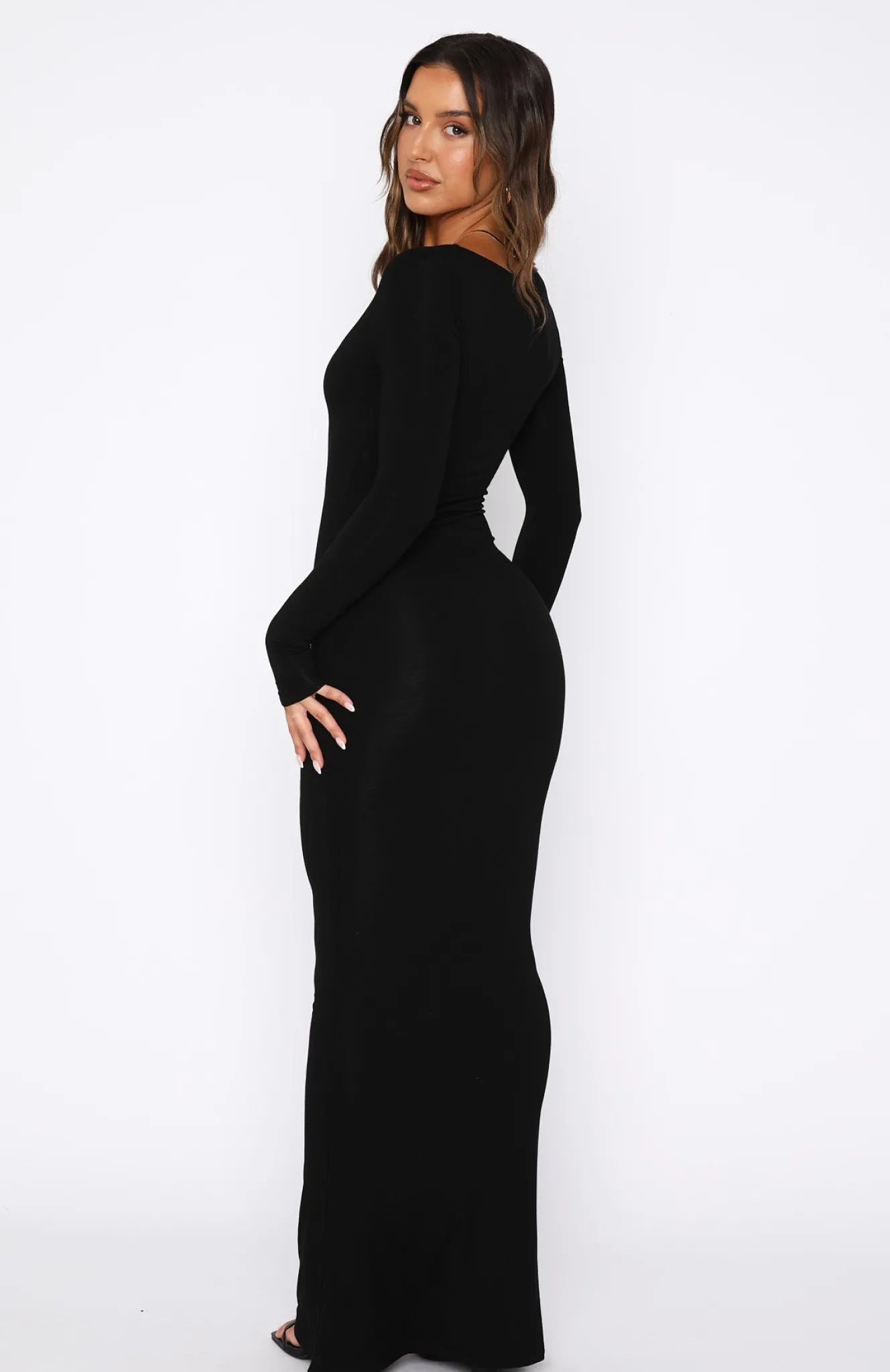 Formal Dresses | White Fox Boutique Get My Attention Long Sleeve Maxi Dress black