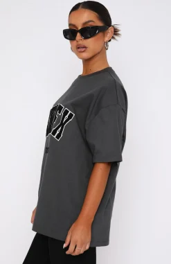 Shirts & Blouses | White Fox Boutique Give It Away Oversized Tee Charcoal grey