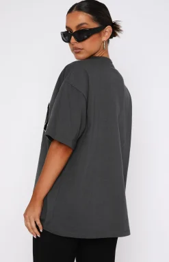 Shirts & Blouses | White Fox Boutique Give It Away Oversized Tee Charcoal grey