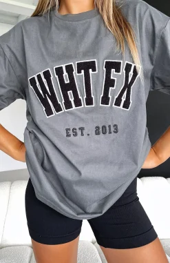 Shirts & Blouses | White Fox Boutique Give It Away Oversized Tee Charcoal grey