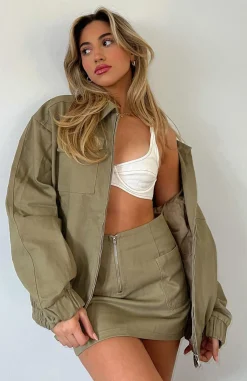 Restocked | White Fox Boutique Give It To Me Mini Skirt Moss green