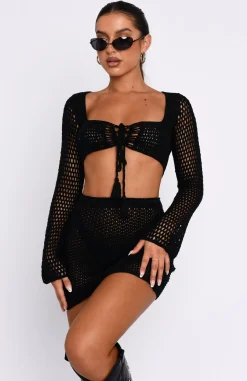 Resort Wear | White Fox Boutique Give Me Something Crochet Mini Skirt black