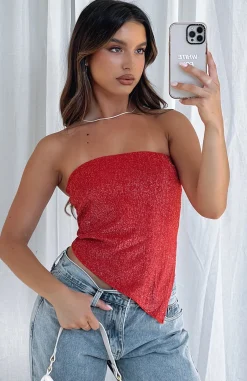 Shirts & Blouses | White Fox Boutique Glamorous Girl Strapless Top red