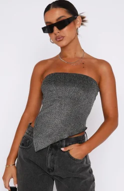 Shirts & Blouses | White Fox Boutique Glamorous Girl Strapless Top Black/ silver
