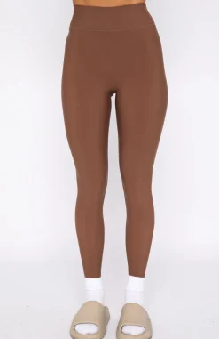 Leggings | White Fox Boutique Go Getter High Waisted Leggings Chocolate brown