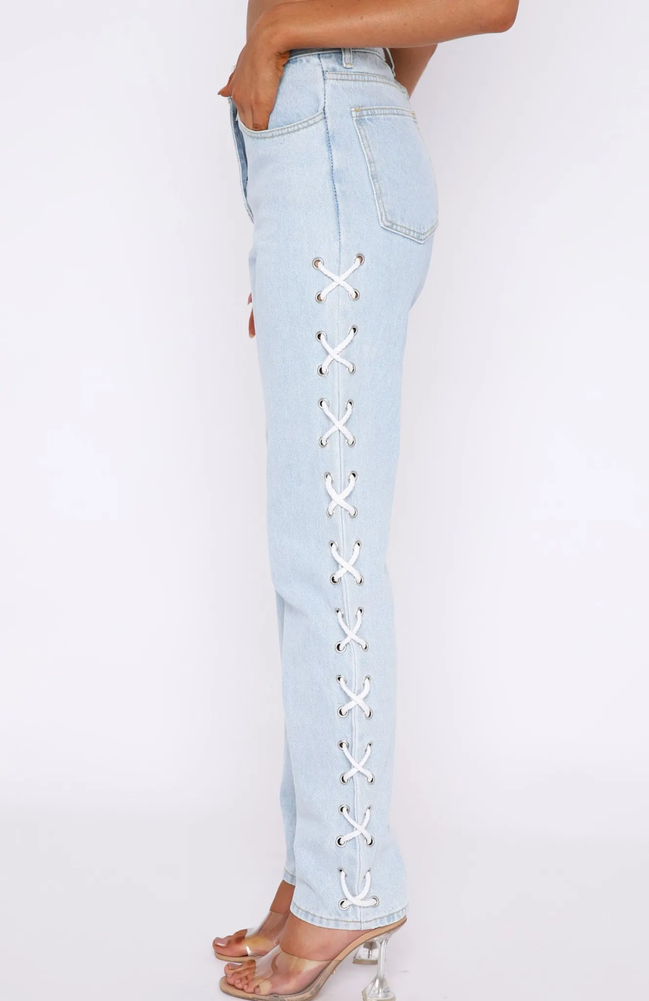Denim | White Fox Boutique Going With The Flow Jeans Wash blue
