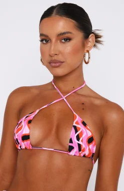Bikini Tops | White Fox Boutique Golden Hour Bikini Top Bubblegum Geo pink