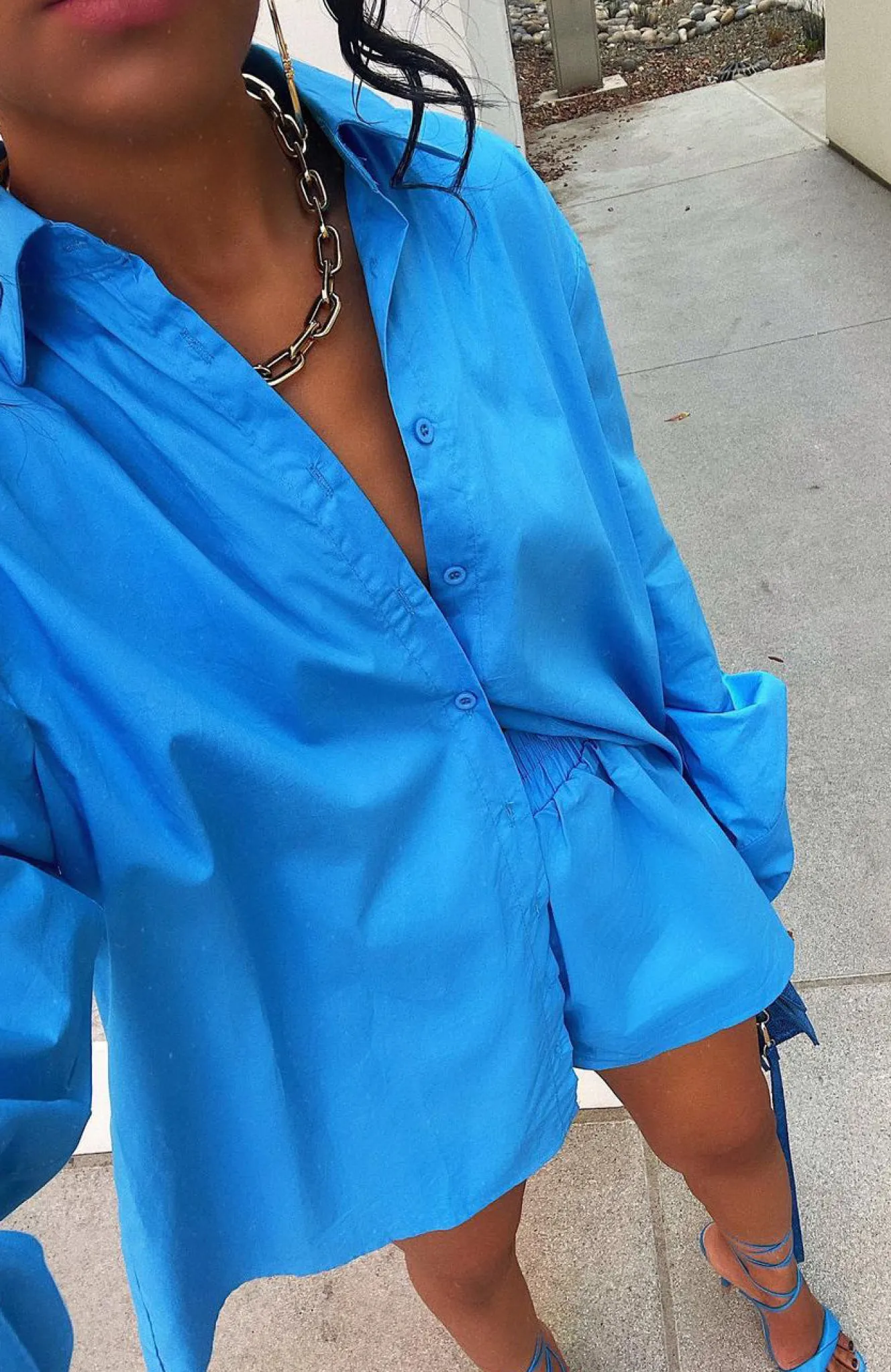Shorts | White Fox Boutique Golden Sunset Shorts blue