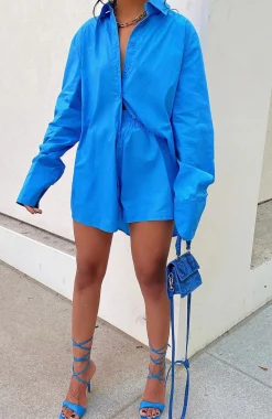 Shorts | White Fox Boutique Golden Sunset Shorts blue