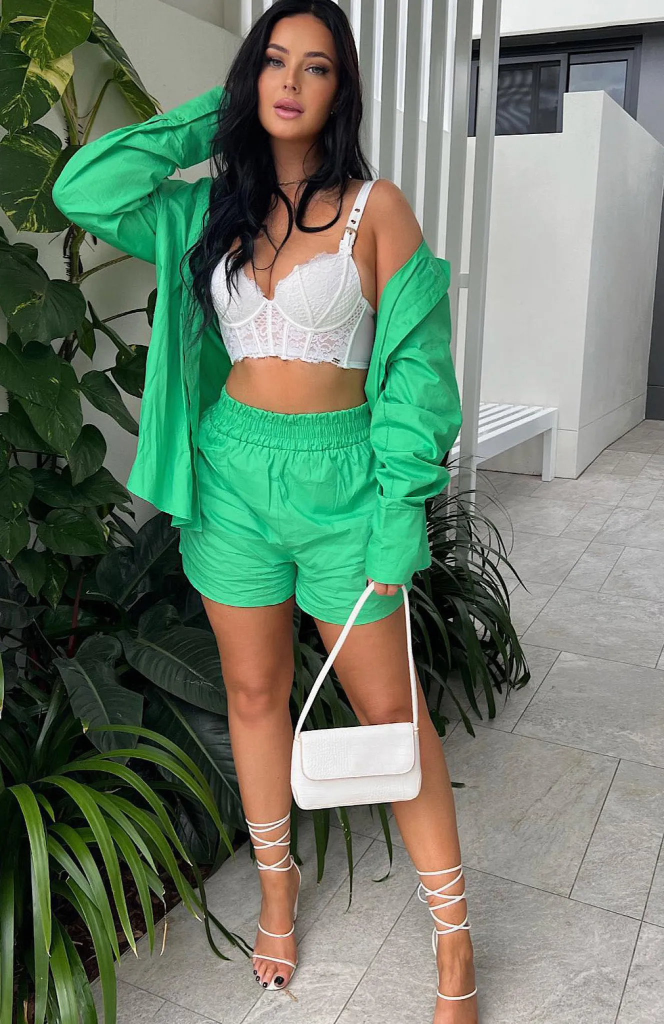 Shorts | White Fox Boutique Golden Sunset Shorts green