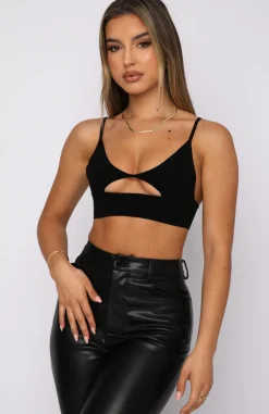 Shirts & Blouses | White Fox Boutique Good Behaviour Knit Crop black