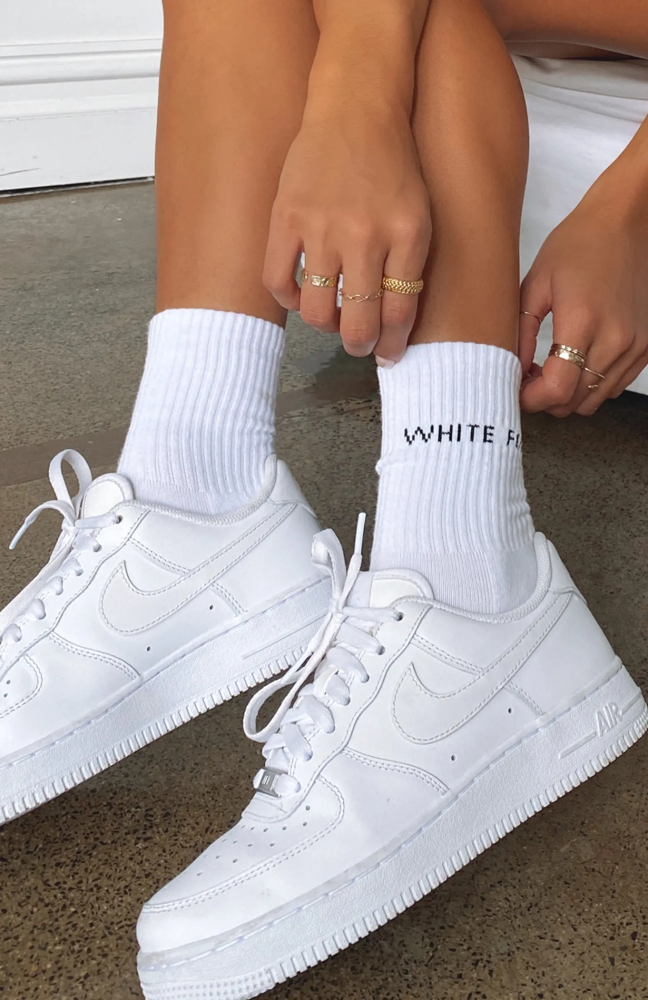 Restocked | White Fox Boutique Good To Go Socks white