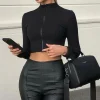 Shirts & Blouses | White Fox Boutique Got A Crush Long Sleeve Crop black