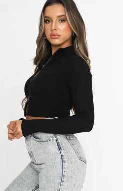 Shirts & Blouses | White Fox Boutique Got A Crush Long Sleeve Crop black