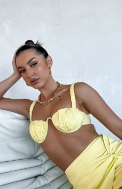 Shirts & Blouses | White Fox Boutique Have A Moment Crop Lemon yellow