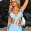 Shirts & Blouses | White Fox Boutique Headlines Crop Baby blue