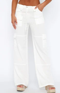 Pants | White Fox Boutique Headsprung Cargo Pants white