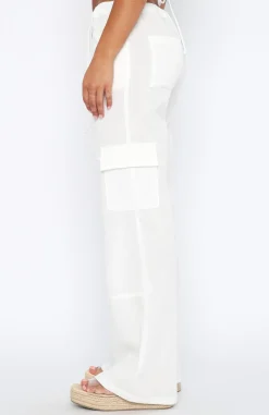 Pants | White Fox Boutique Headsprung Cargo Pants white